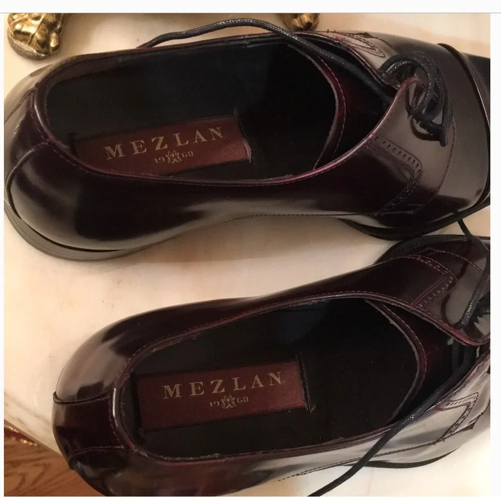 Mezlan Lace Up Leather Brown Oxfords sz.8.5